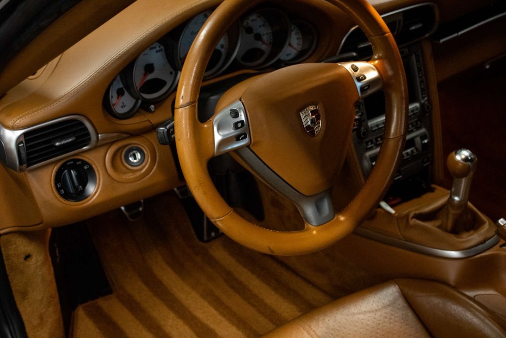 Luxury Porsche interior after premium detailing